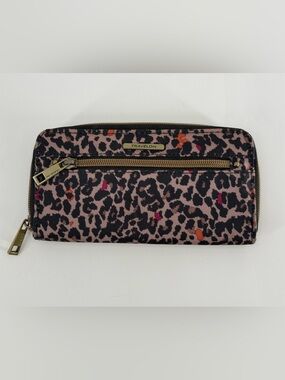Travelon RFID Blocking Leopard Print Zipper Accordion Wallet